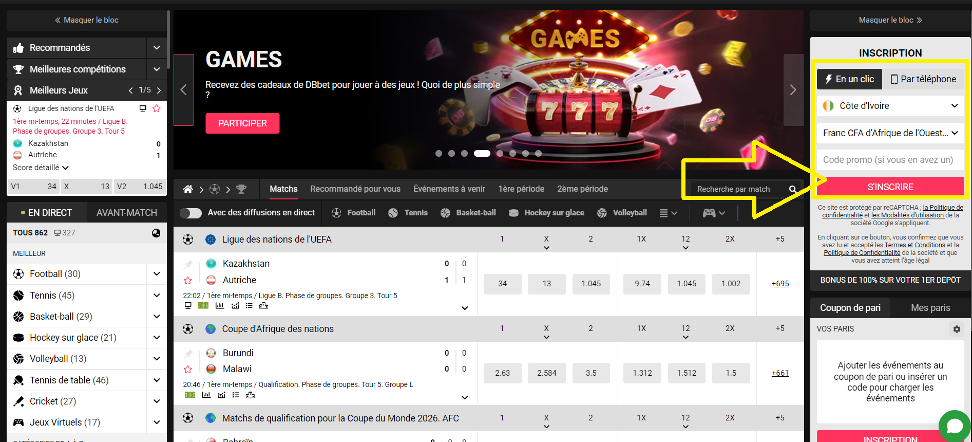 Connexion pratique à votre profil Doublebet Connexion pratique à votre profil Doublebet