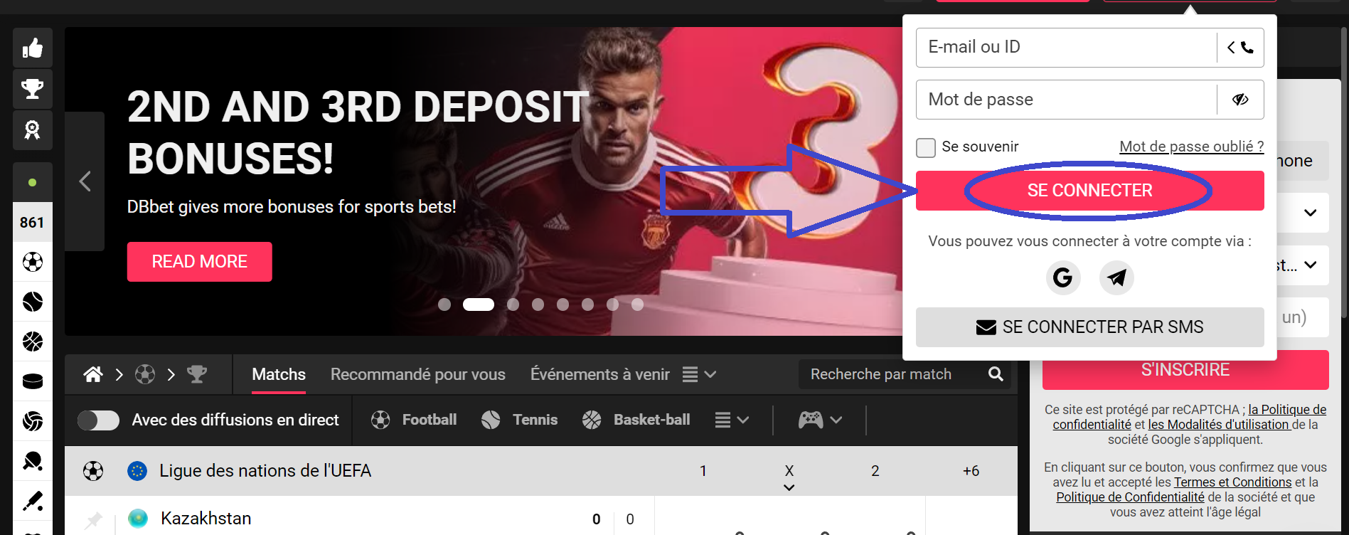 Inscription sur un appareil mobile Doublebet Inscription sur un appareil mobile Doublebet